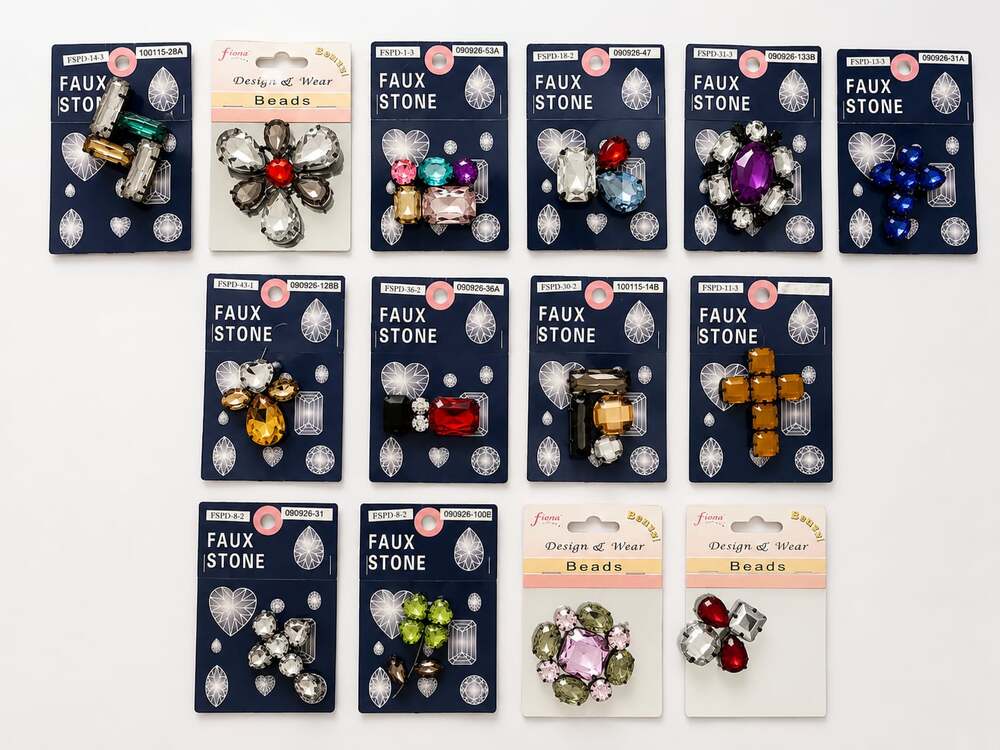 Fiona Design & Wear Faux Stone Decorative Embellishments and Bead Assortment Lot